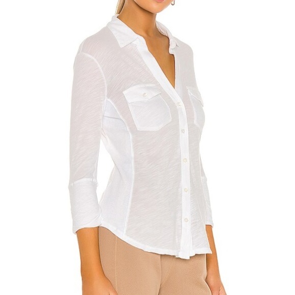 James Perse Slub Side Panel Button Front Shirt in White
Size 2 - Picture 2 of 11